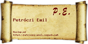 Petróczi Emil névjegykártya